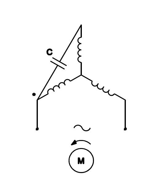 reverse rotation capacitor